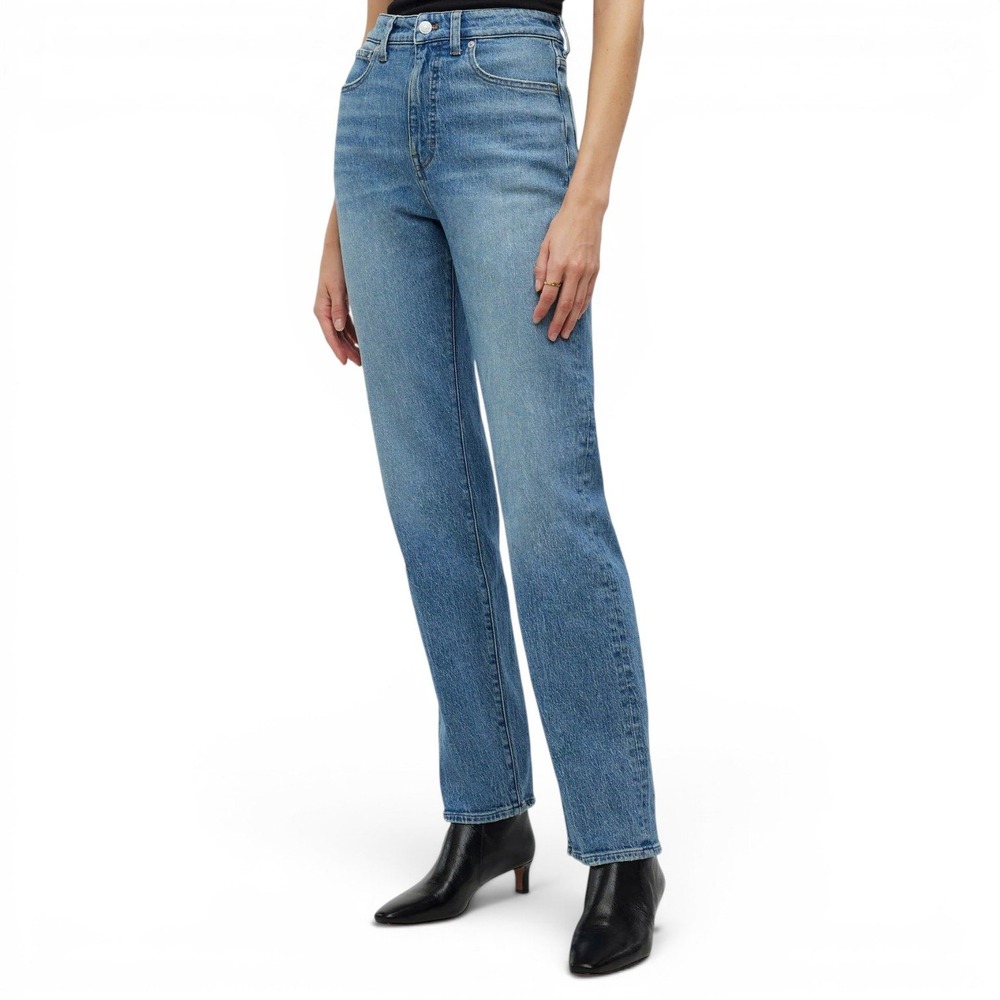 Madewell The Petite 90s Straight Jean Womens 27P Rondell Wash Crease Edition